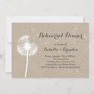 Invitation de dîner de répétition en toile de jute