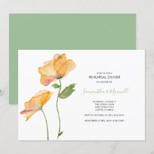 Invitation de dîner de répétition, Fleurs aquarell