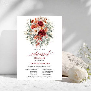Invitation de dîner de répétition floral Marsala r