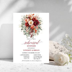 Invitation de dîner de répétition florale enchanté
