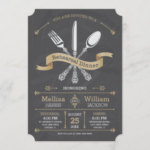 Invitation de dîner de répétition sur tableau noir