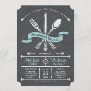 Invitation de dîner de répétition sur tableau noir