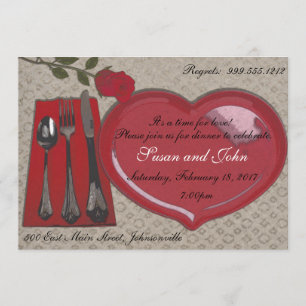 Invitation de dîner de Saint-Valentin