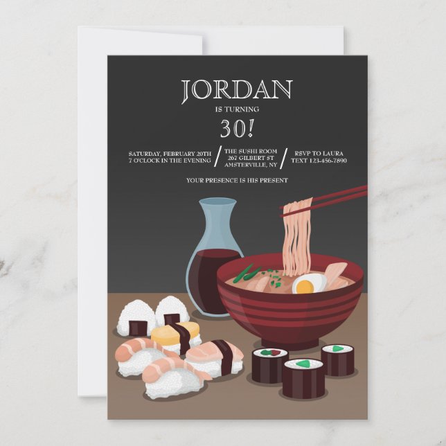 Invitation de dîner de sushi (Devant)