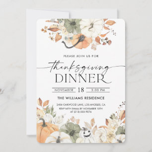 Invitation de dîner de Thanksgiving à la citrouill