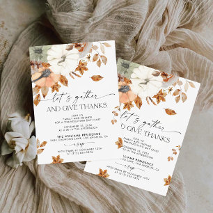 Invitation de dîner de Thanksgiving à la citrouill
