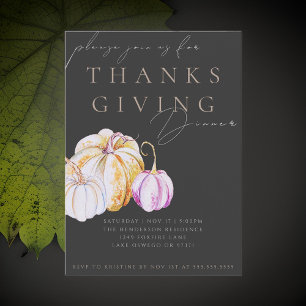 Invitation de dîner de Thanksgiving à la citrouill