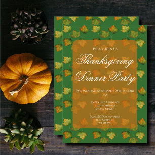 Invitation de dîner de Thanksgiving à l'aquarelle
