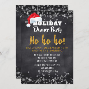 Invitation de dîner de vacances de Père Noël de