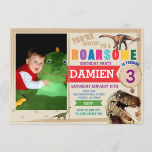 Invitation de Dino Trex d'invitation
