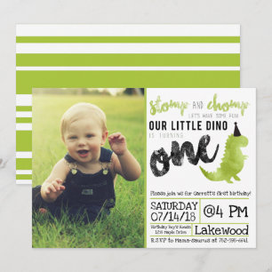 Invitation de dinosaures Stomp et Chomp Premier an