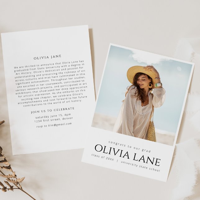 Invitation de diplôme avec photo et message (Créateur téléchargé)