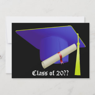 Invitation de diplôme Casquette bleu