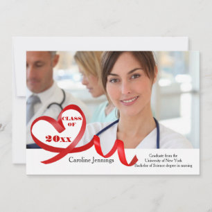 Invitation de diplôme de curling Ribbon Heart