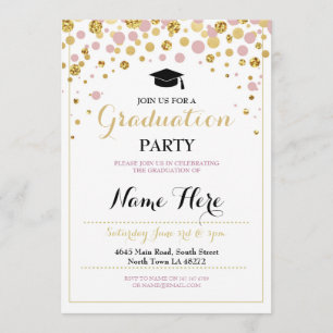 Invitation de diplômé de la partie de la fille