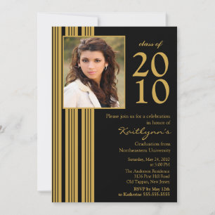 Invitation de diplôme de photographie Black & Gold