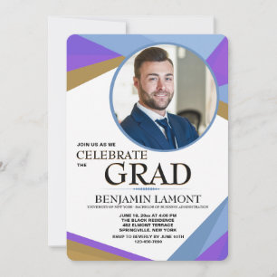 Invitation de diplôme de photographie d'aspect mod