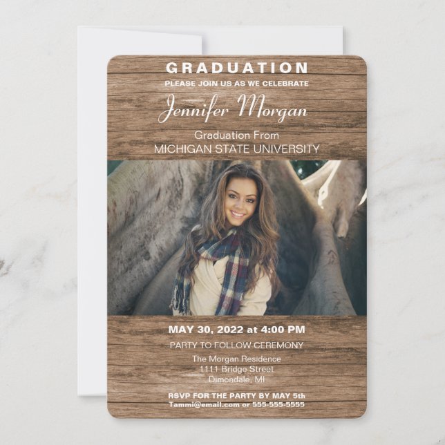 Invitation de diplôme de photographie naturelle et (Devant)