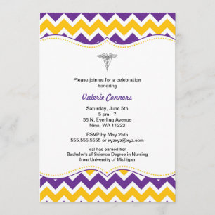 Invitation de diplôme en infirmière Chevron Gold P