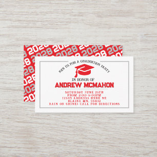 Invitation de diplôme en rouge et gris Insérer