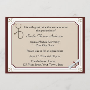 Invitation de diplôme en stéthoscope Médicale