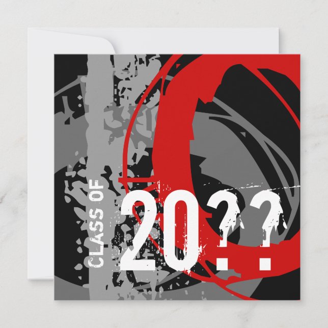 Invitation de diplôme Red WDX (Devant)