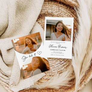 Invitation De Diplôme Supérieur, Elle L'A Fait