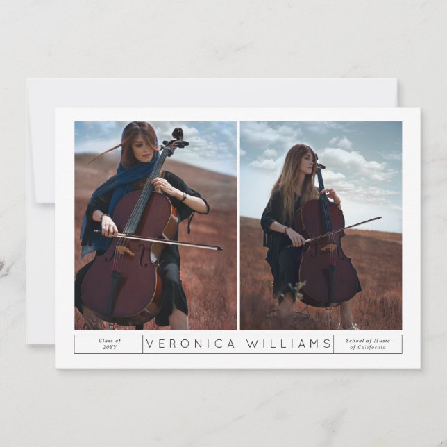 Invitation de diplômes de musique Yin & Yang (Devant)