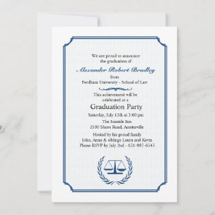 Invitation de diplômes du coin des avocats