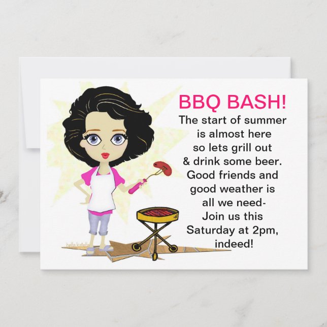 Invitation de diva de BBQ (Devant)