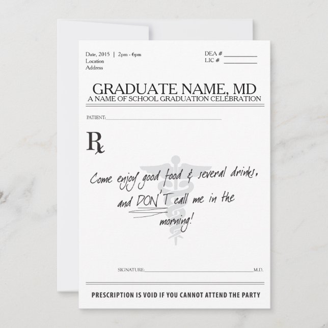 Invitation de DM d'obtention du diplôme (Devant)