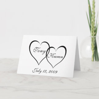Invitation de double de coeur de mariage