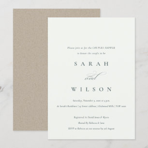 Invitation de douche à couples noir simple Script