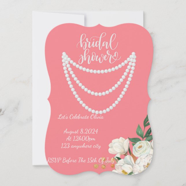 INVITATION DE DOUCHE BRIDAL (Devant)