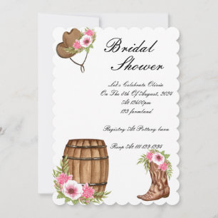 INVITATION DE DOUCHE BRIDAL EN COWBOY ROSE