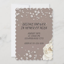 INVITATION DE DOUCHE BRIDALE AVEC carte PERLES FAU