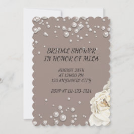 INVITATION DE DOUCHE BRIDALE AVEC carte PERLES FAU