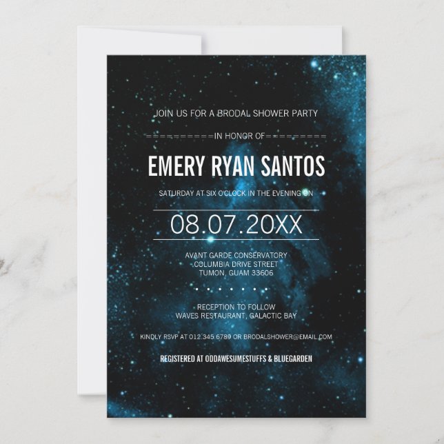 Invitation de douche Brodal Galaxy (Devant)