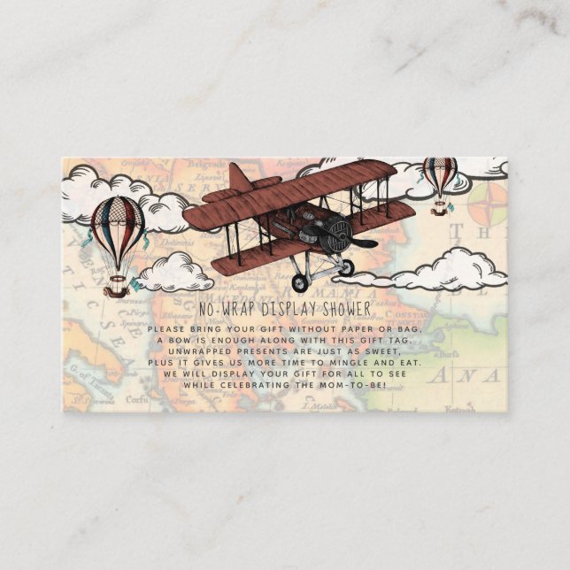 Invitation de douche d'affichage d'avion vintage (Devant)