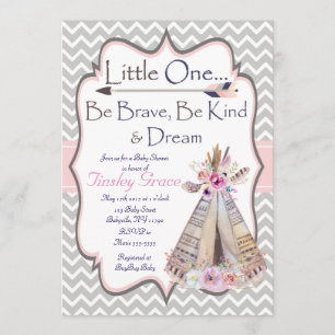 Invitation de douche de bébé de Boho, invitation