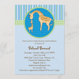 Invitation de douche de bébé de girafe de maman et