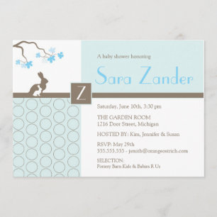 Invitation de douche de bébé - lapin de mère et de