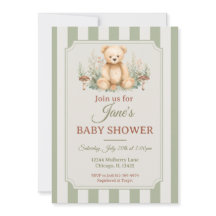 Invitation de douche de bois de ours en peluche Ve