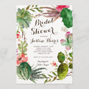 Invitation de douche de cactus de Succulents