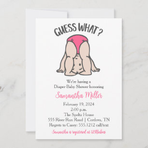 Invitation de douche de couche pour bébé fille