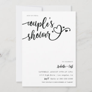 Invitation de douche de couple de coeurs