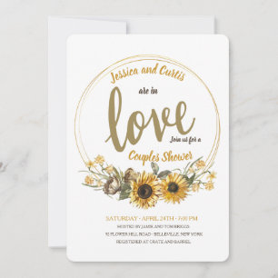 Invitation de douche de couple floral d'amour