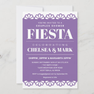 Invitation de douche de couple Papel Picado