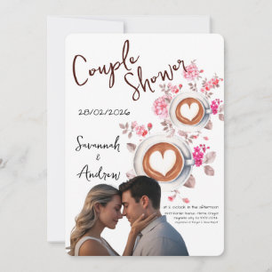 Invitation de douche de couple sur le thème du caf