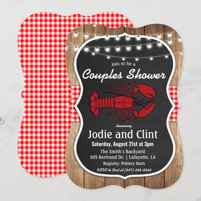Invitation de douche de couples de cuisson de écre (Devant / Derrière)